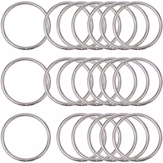 Anelli metallici Gelaste, diametro 40 mm, confezione da 20 pezzi, acciaio inossidabile 304, utilizzo versatile, resistente alla corrosione. Anelli metallici in acciaio 304
