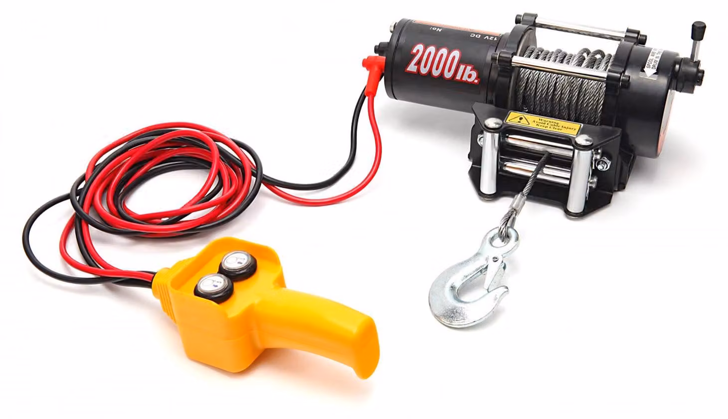 Verricello elettrico, 12 v, portata massima 900 kg, cavo in acciaio da 2 m, ideale per traino auto, Hbm Machines Olanda