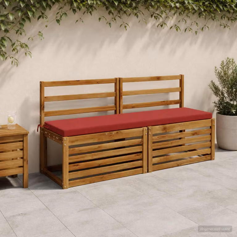 Set di 2 cuscini per panchina vidaXL SOEST in poliestere rossi, L 160 x P 40 x H 40 cm