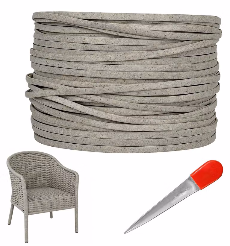Kit di riparazione per rattan sintetico, 130 metri, con strumenti per l'intreccio