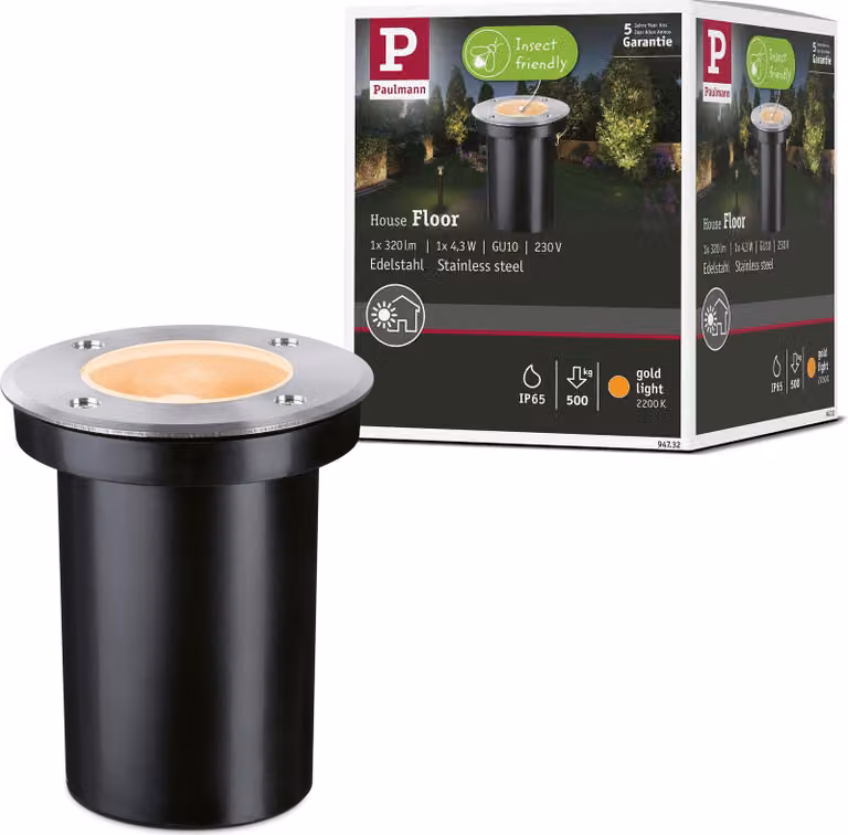 Paulmann Lampada da incasso a pavimento a LED Goldlight insect-friendly