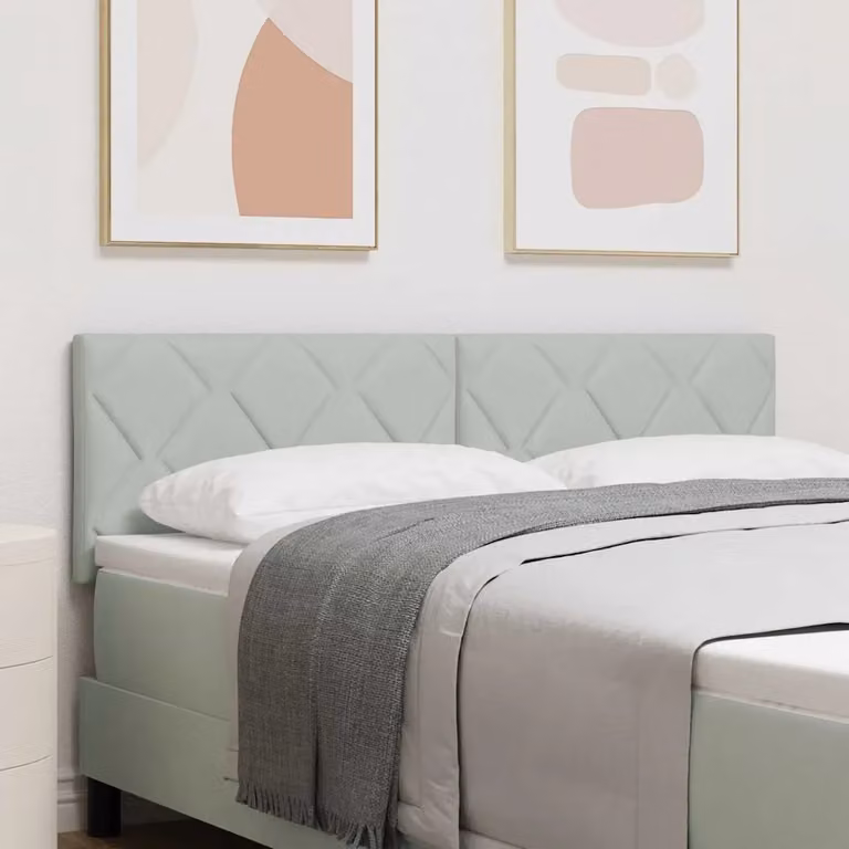 Testiera per letto vidaXL in velluto grigio chiaro, larghezza: 144 cm