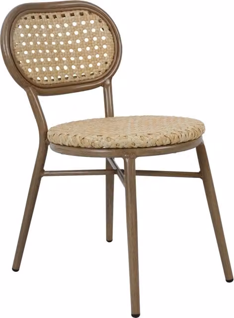 Oviala - Sedia da terrazza in alluminio e rattan sintetico