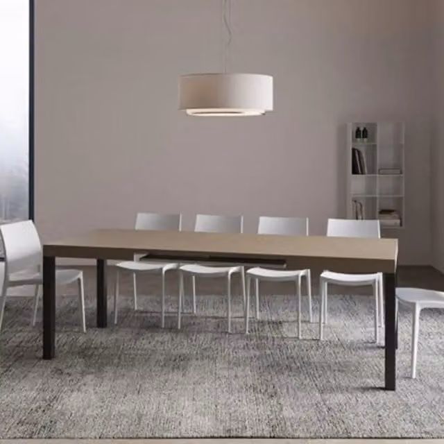 Tavolo allungabile rettangolare Itamoby Everyday con piano beige e gambe antracite, L: 140-400 cm, P: 90 cm