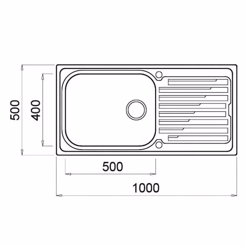 Lavello da incasso Elleci Sky 480 con una vasca a sinistra in acciaio inox satinato argento L/P: 100 x 50 cm LIK480SACSX – 2