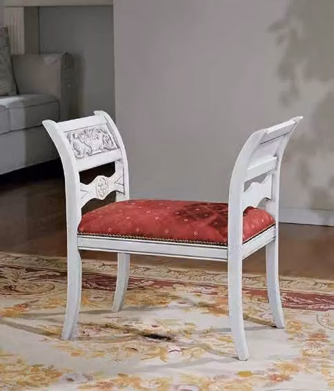 Panca imbottita in legno di faggio stile shabby chic con motivo floreale Mobili 2G L: 151 cm, P: 38 cm, H: 37 cm