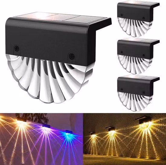 Lampade funerarie a energia solare - Lampada da esterno a energia solare, lampada solare a LED impermeabile IP65, 2 modalità, luce bianca calda/colorata, lampade solari da esterno per giardino, cancello, illuminazione di vialetti (4 pezzi) [Classe energet