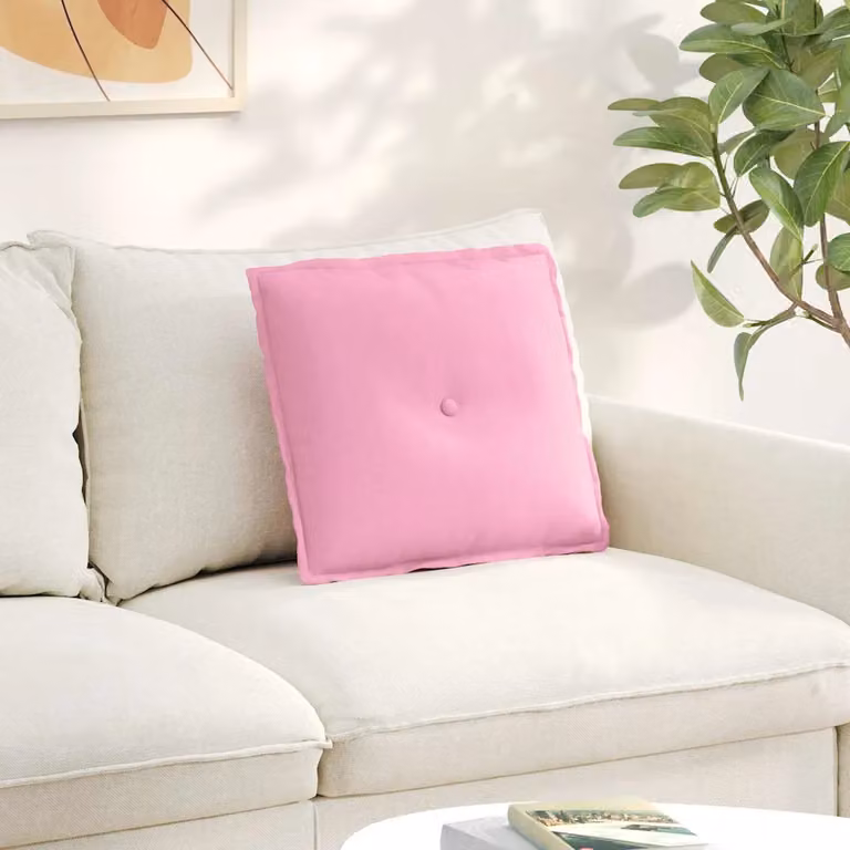 Cuscino per schiena ergonomico vidaXL rosa in tessuto con rivestimento rimovibile L 50 cm x P 19 cm x H 45 cm