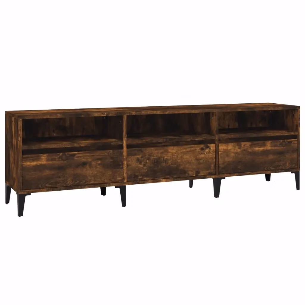 Mobile Porta TV Moderno vidaXL in Legno e Metallo, Colore Marrone, L/P/H: 150 x 30 x 44,5 cm – 2