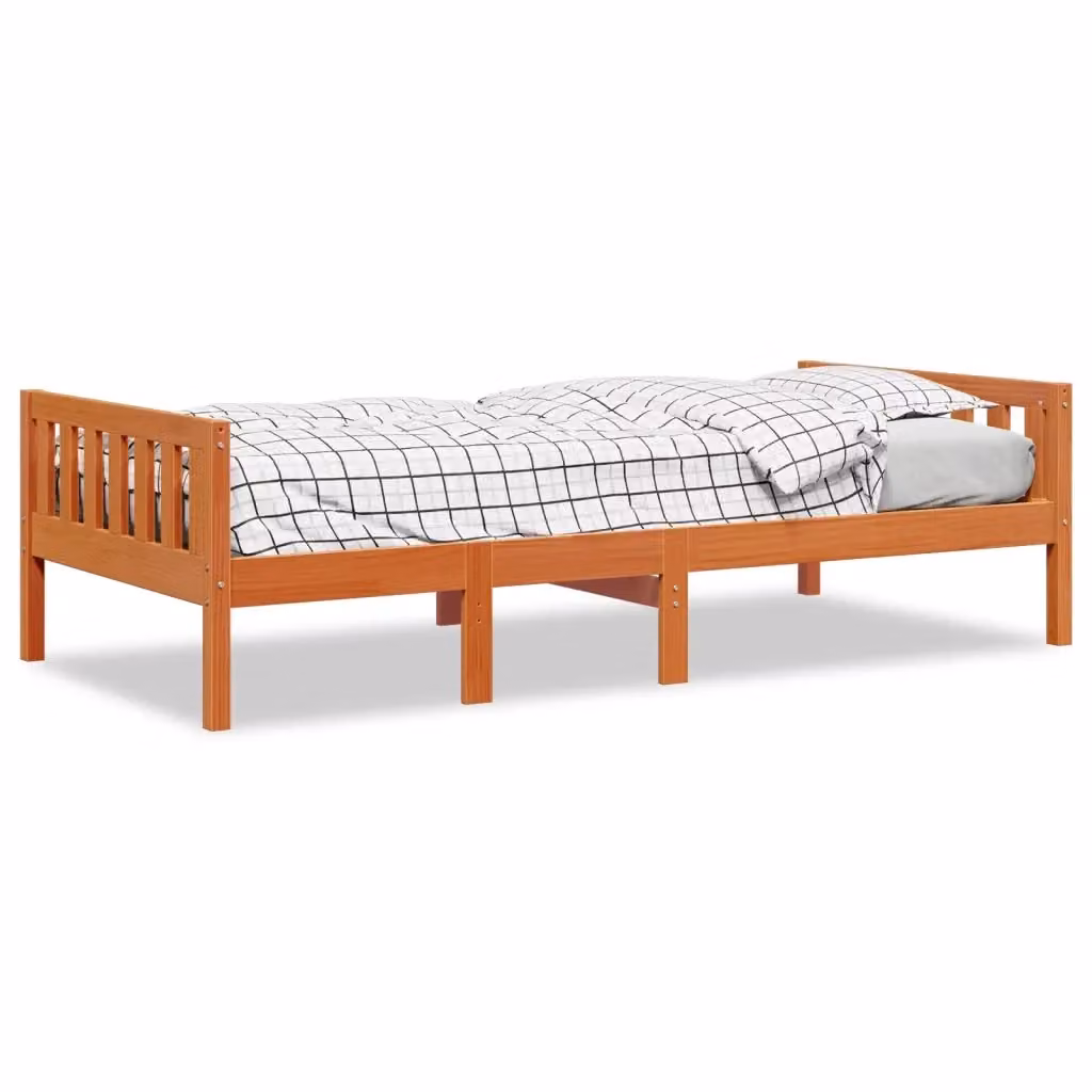 Letto per bambini vidaXL in legno di pino marrone cera 90x190 cm – 2