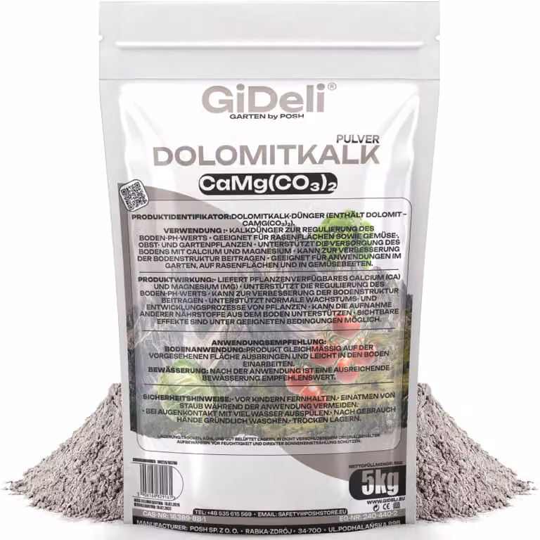 Calcare dolomitico 5 kg Calcare per prati Antimuschio Calcare da giardino Magnesio Calcio pH GiDeli