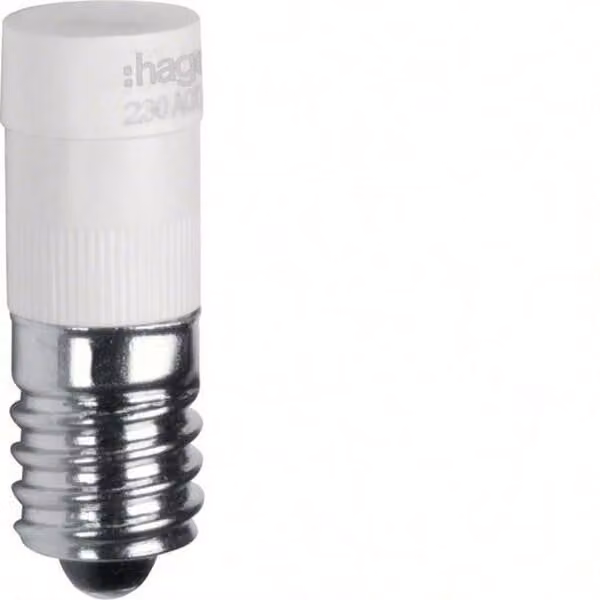 Lampada LED Hager, attacco E10, accessori, modello WDA2727W, colore bianco