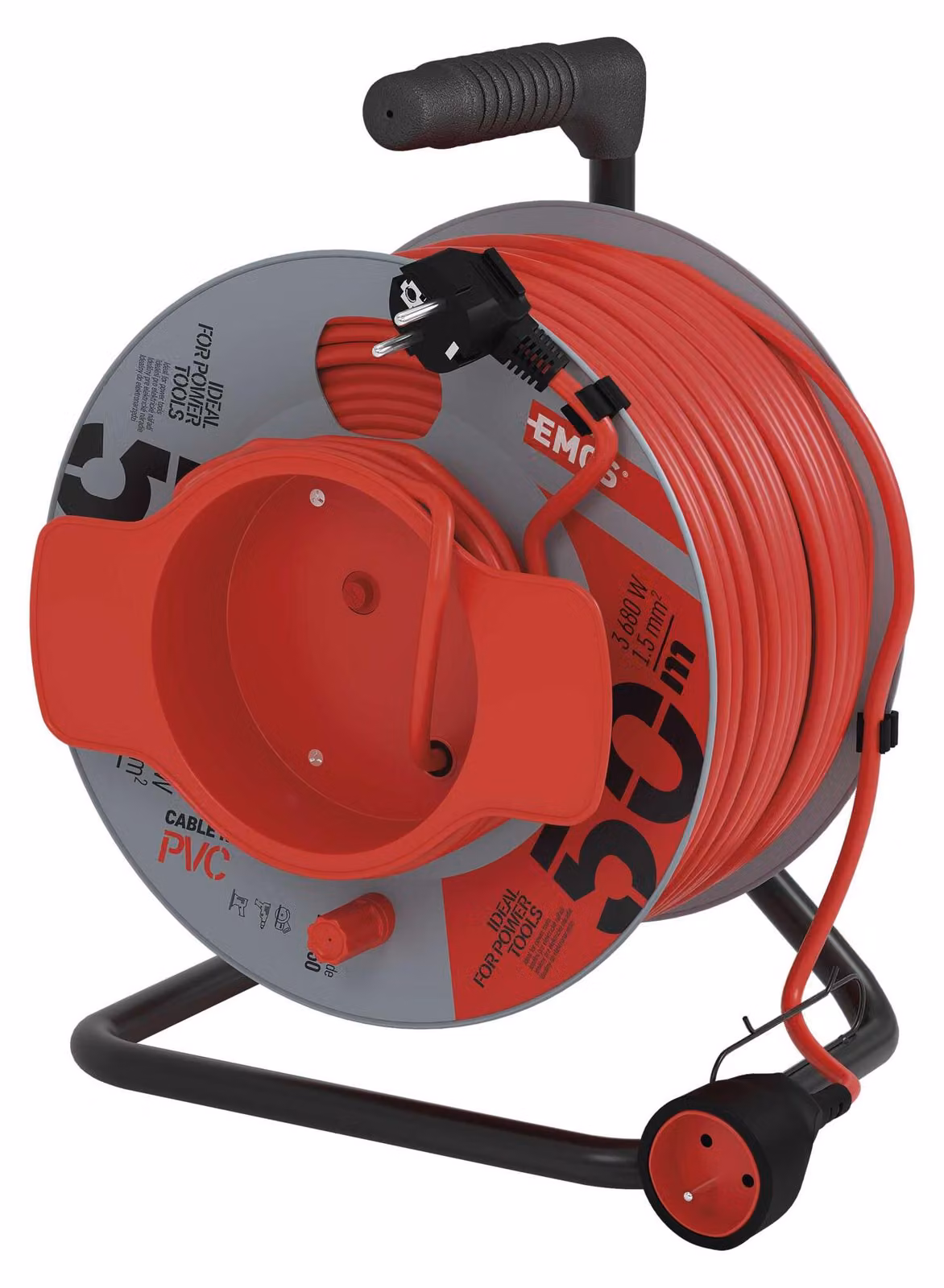 EMOS Cavo di prolunga per fusti 50 m / 1 presa / rosso / PVC / 230 V / 1,5 mm2, P19150