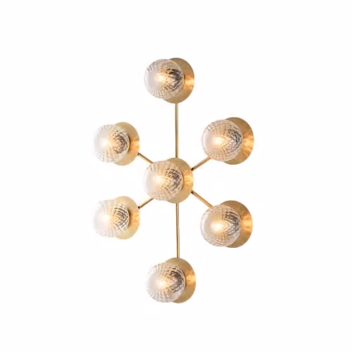 Plafoniera Contemporanea Armonia Metallo Bronzo 7 Luci E14