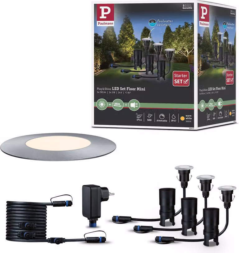 Paulmann Plug & Shine LED Bodeneinbauleuchte Floor Mini Basisset
