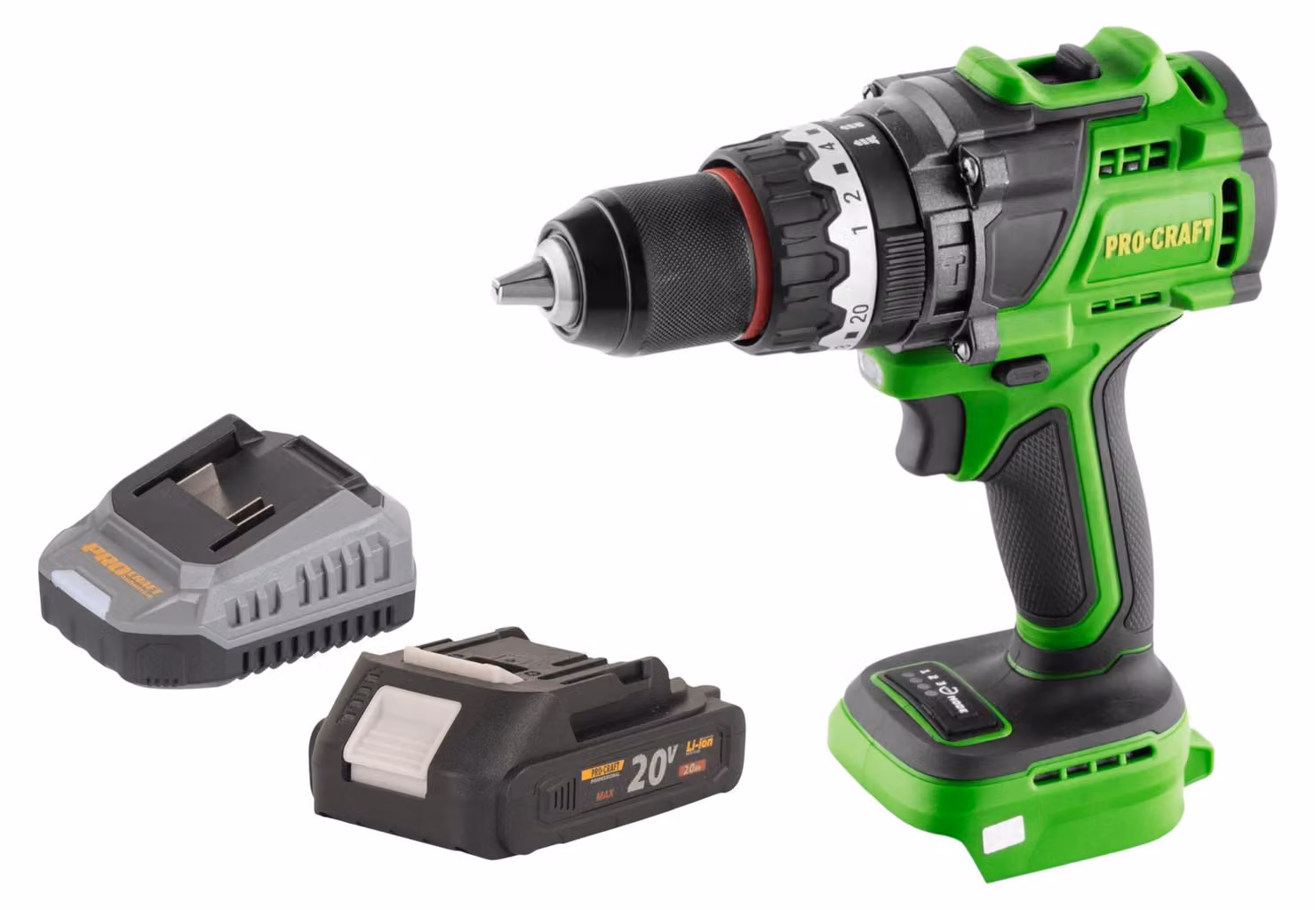 Avvitatore a percussione a batteria Procraft PA18ProBL-BB 20 V 180 Nm Brushless + 1x batteria 2,0 Ah + caricabatteria