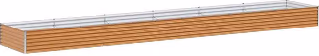 Fioriera rialzata da esterno 582 x 100 x 36 cm drenaggio ottimale stile industriale in acciaio zincato marrone chiaro 02_0059050