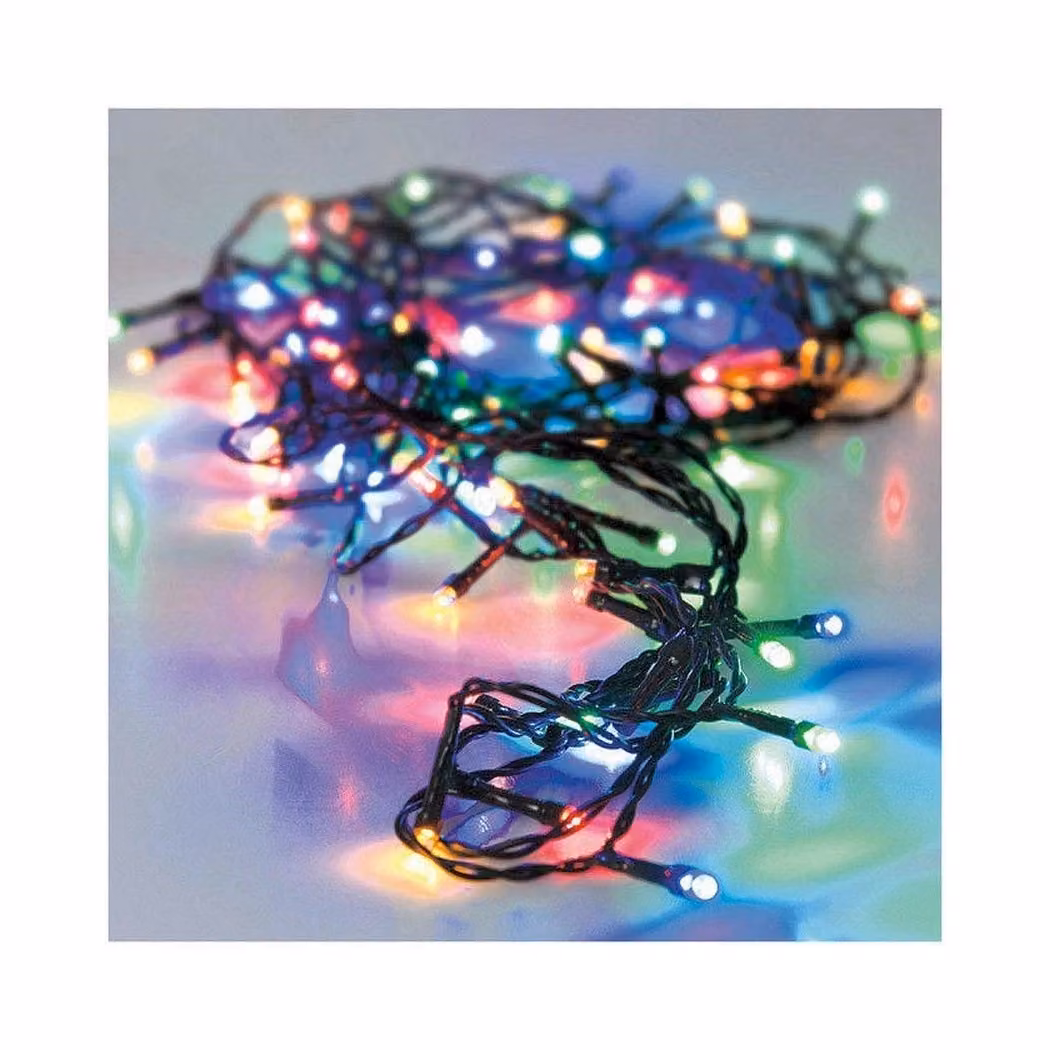 Ghirlanda multifunzionale a batteria 24 led cavo verde luce multicolore 2,3m