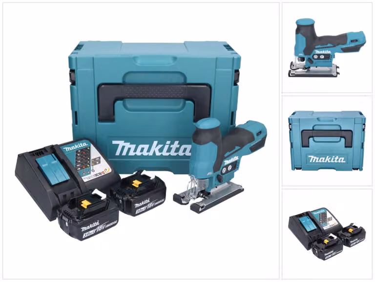 Seghetto alternativo a batteria Makita DJV 185 RFJ 18 V brushless + 2x batteria ricaricabile 3,0 Ah + caricabatterie + Makpac