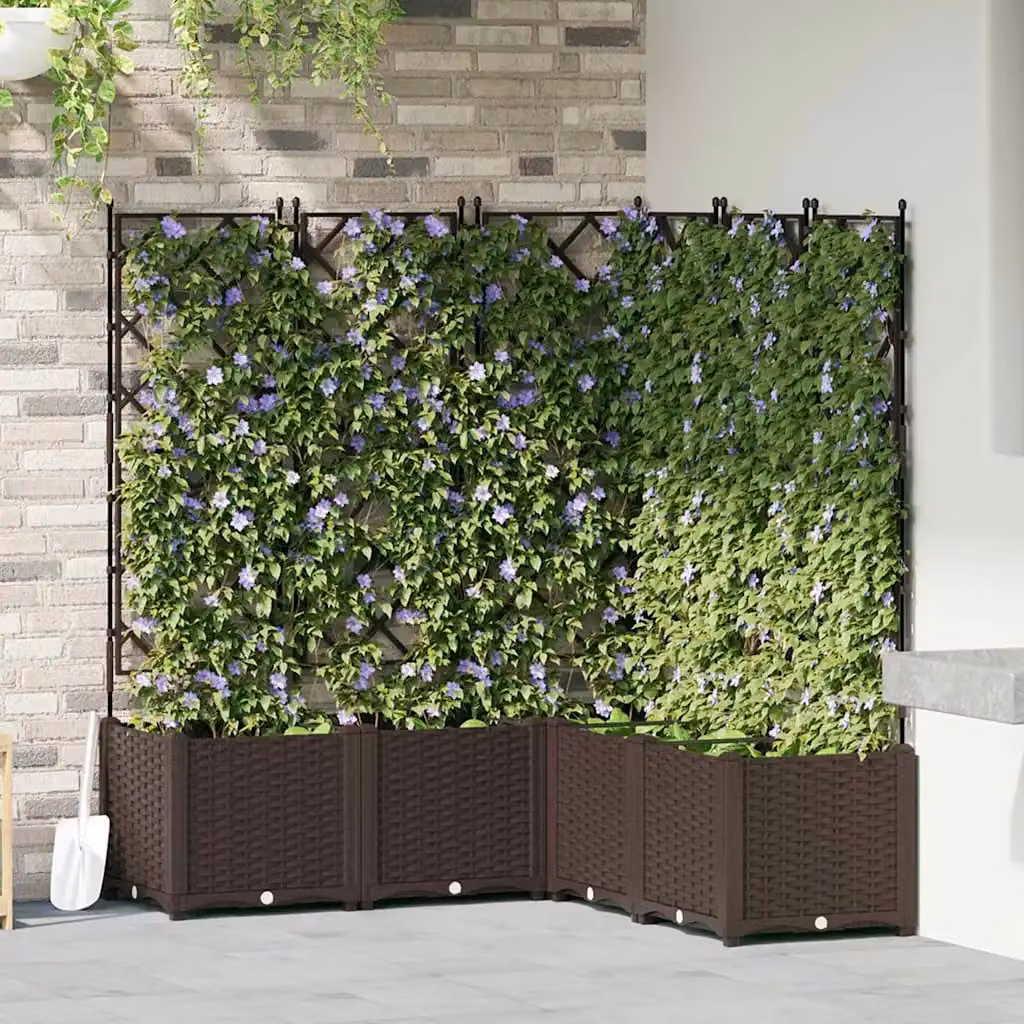 Set di 5 vasi da giardino vidaXL in plastica marrone L/P/H: 120 x 120 x 143 cm