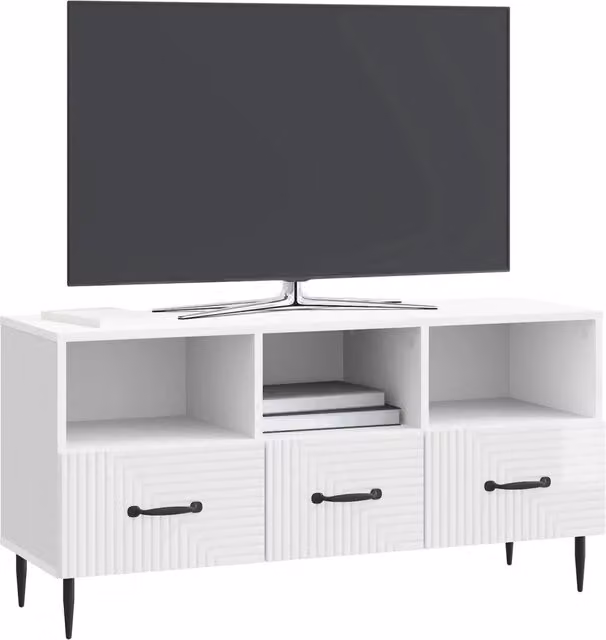 Mobile TV | Armadietto TV | Mobile Porta TV Bianco Lucido 102 x 34,5 x 50 cm Legno ingegnerizzato