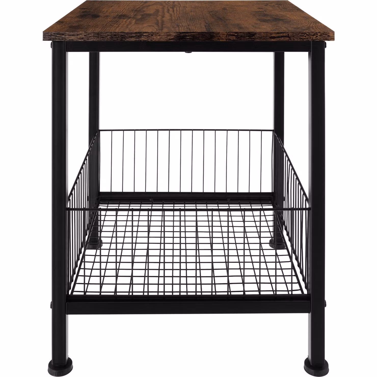 Tavolino Quadrato Tectake in Stile Industriale Marrone e Nero L/P/H: 40 x 40 x 55,5 cm – 3