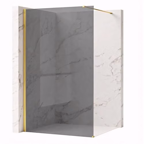 Rea - Parete Doccia Flexi, Gold 110, Walk-In Senza Piatto Doccia, Vetro Di Sicurezza Temperato Grigio 8mm, 120 X 110 X 195 cm