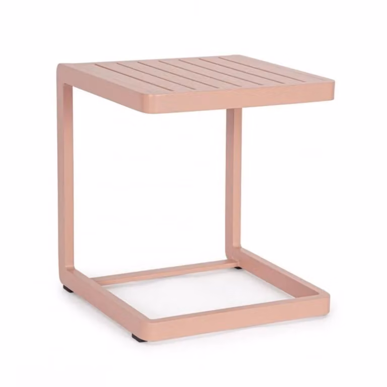 Set di 2 tavolini rettangolari KONNOR in alluminio rosa