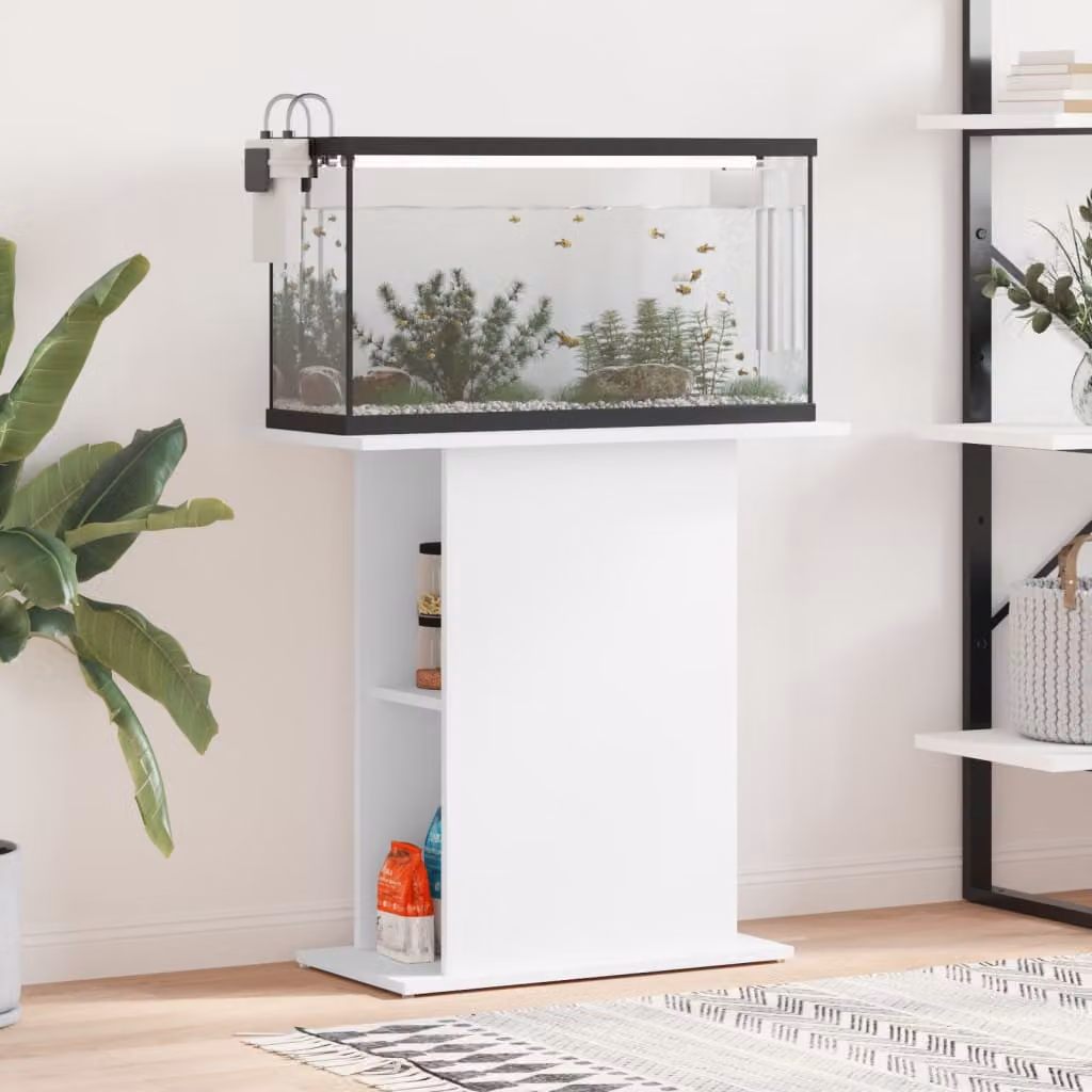 vidaXL Supporto per acquario in legno ingegnerizzato bianco L: 75 cm, P: 36 cm, H: 72,5 cm