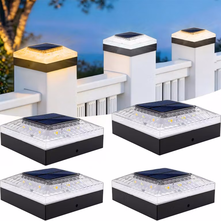 Lampioni solari, confezione da 4, 3 colori, 2 livelli di luminosità, impermeabili