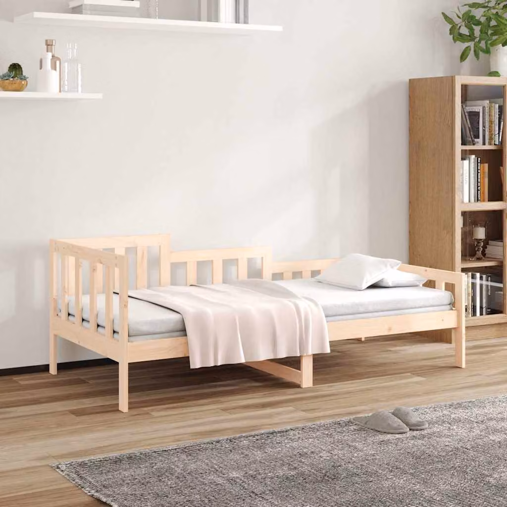 vidaXL Dormeuse in legno di pino massello non trattato con doghe fisse L: 190 cm, P: 90 cm, H: 68,5 cm