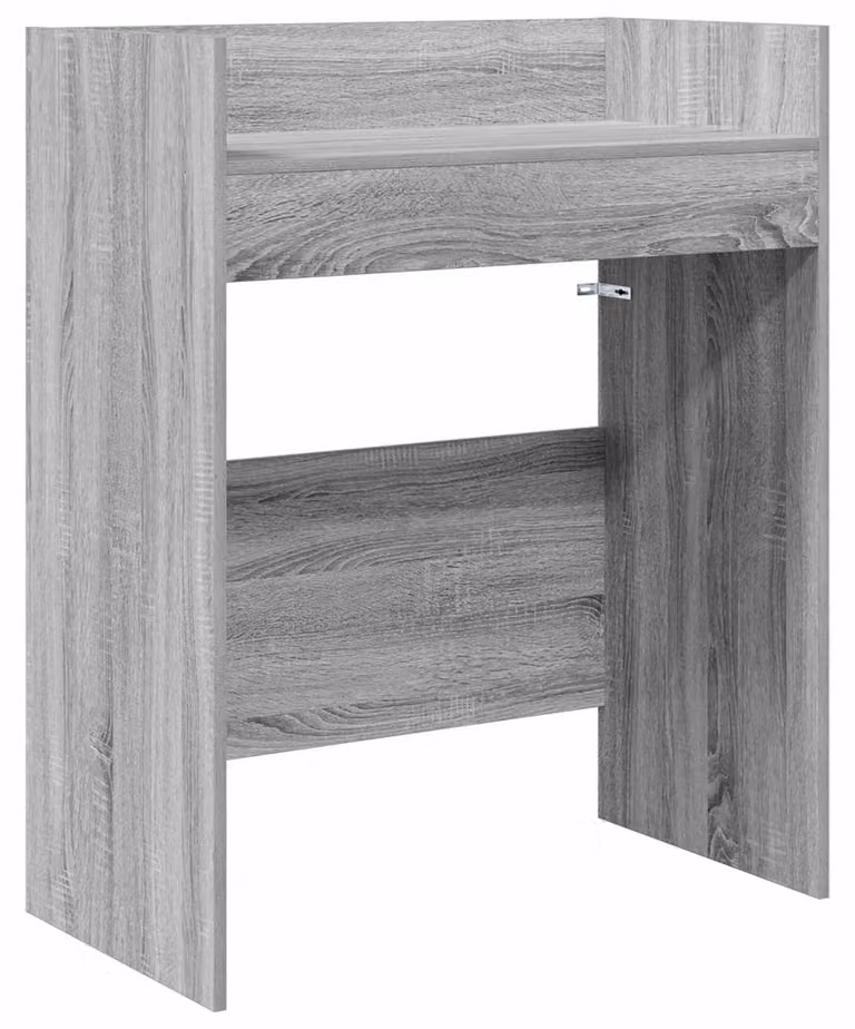 Tavolo da DJ Sonoma grigio, 82 x 45 x 102 cm, realizzato in materiale composito di legno