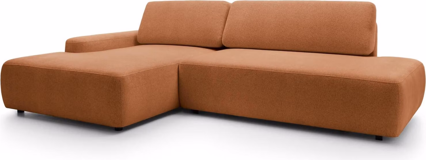 FURNLUX Divano angolare Bouli Arancione e Nero 276cm / Colore principale: Arancione / Dimensioni: 276 x 82 x 164 cm