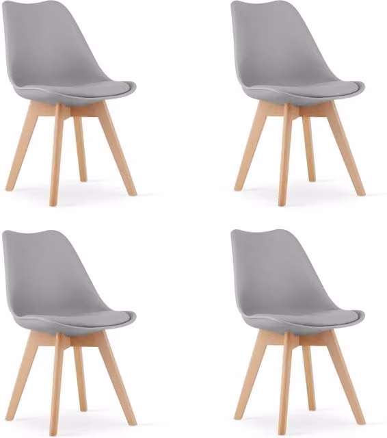 Sedia Valora RIKX grigia dal design ergonomico per il soggiorno x4