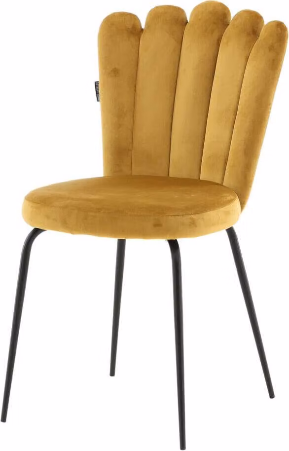 FURNLUX Sedia da sala da pranzo Limhamn giallo senape e nero 45cm / Hauptfarbe: Gelb / Dimensioni: 45 x 54 x 83 cm