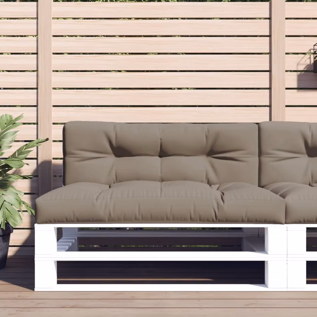 Cuscino per Pallet vidaXL Beige e Grigio in Poliestere, L/P/H: 120 x 40 x 12 cm