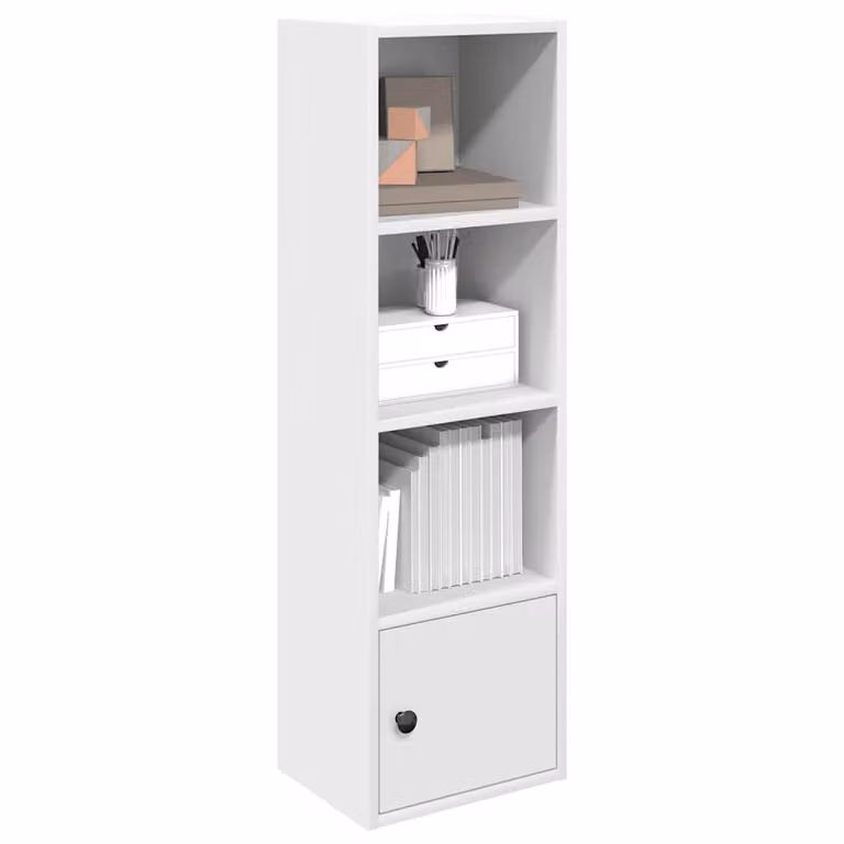 Libreria bianca vidaXL in legno e MDF con pannello posteriore, L 31 cm x P 24 cm x H 102 cm