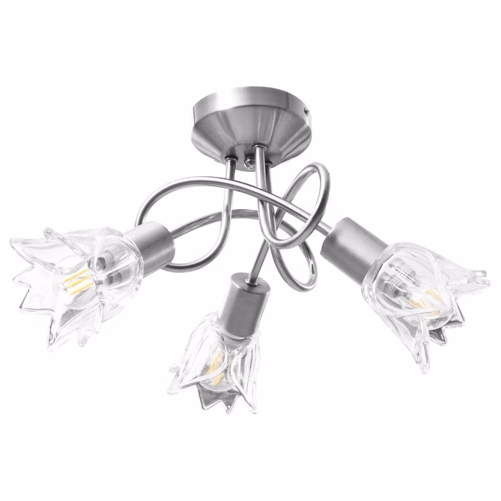 vidaXL Plafoniera Paralumi in vetro per 3 lampadine E14