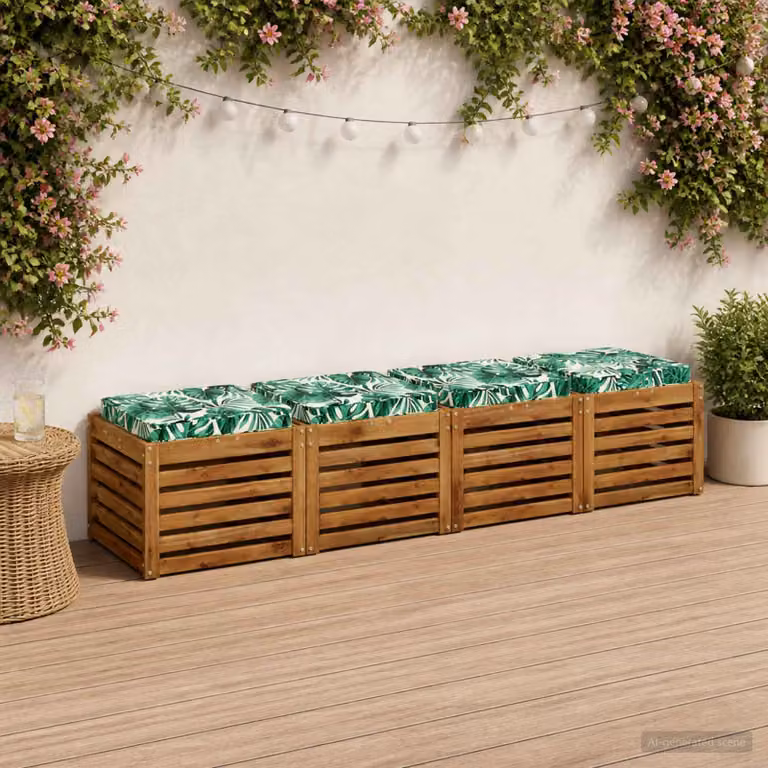 Set di 4 cuscini per sedia vidaXL VUGHT in poliestere, colore verde, design moderno e rettangolare con rivestimento rimovibile e lavabile