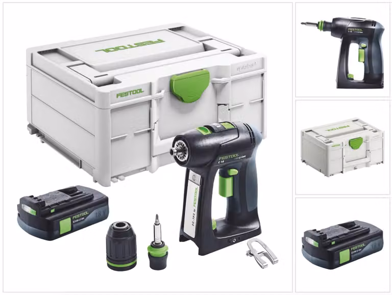 Trapano avvitatore a batteria Festool C 18-Basic 18 V 45 Nm Brushless + 1x batteria 3,0 Ah + Systainer - senza caricabatterie