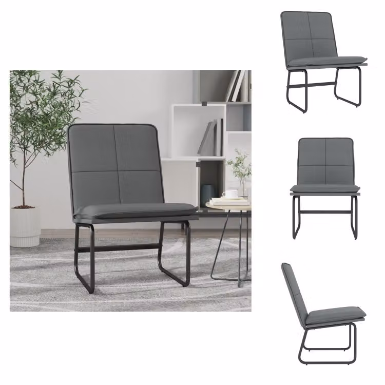 vidaXL Sedia da salotto grigia 54x75x76 cm in Pelle finta - Poltrona