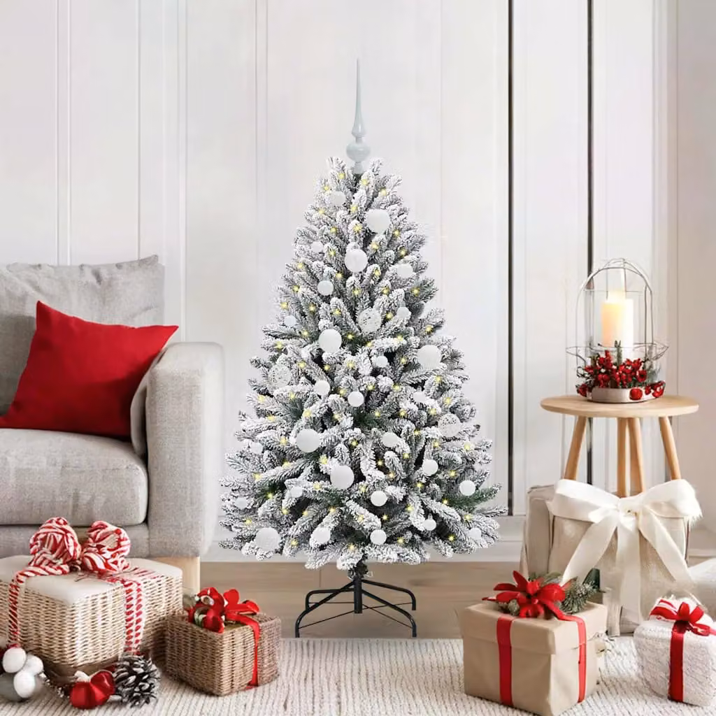 Albero di Natale artificiale moderno vidaXL verde con 150 LED bianco caldo, Altezza: 120 cm