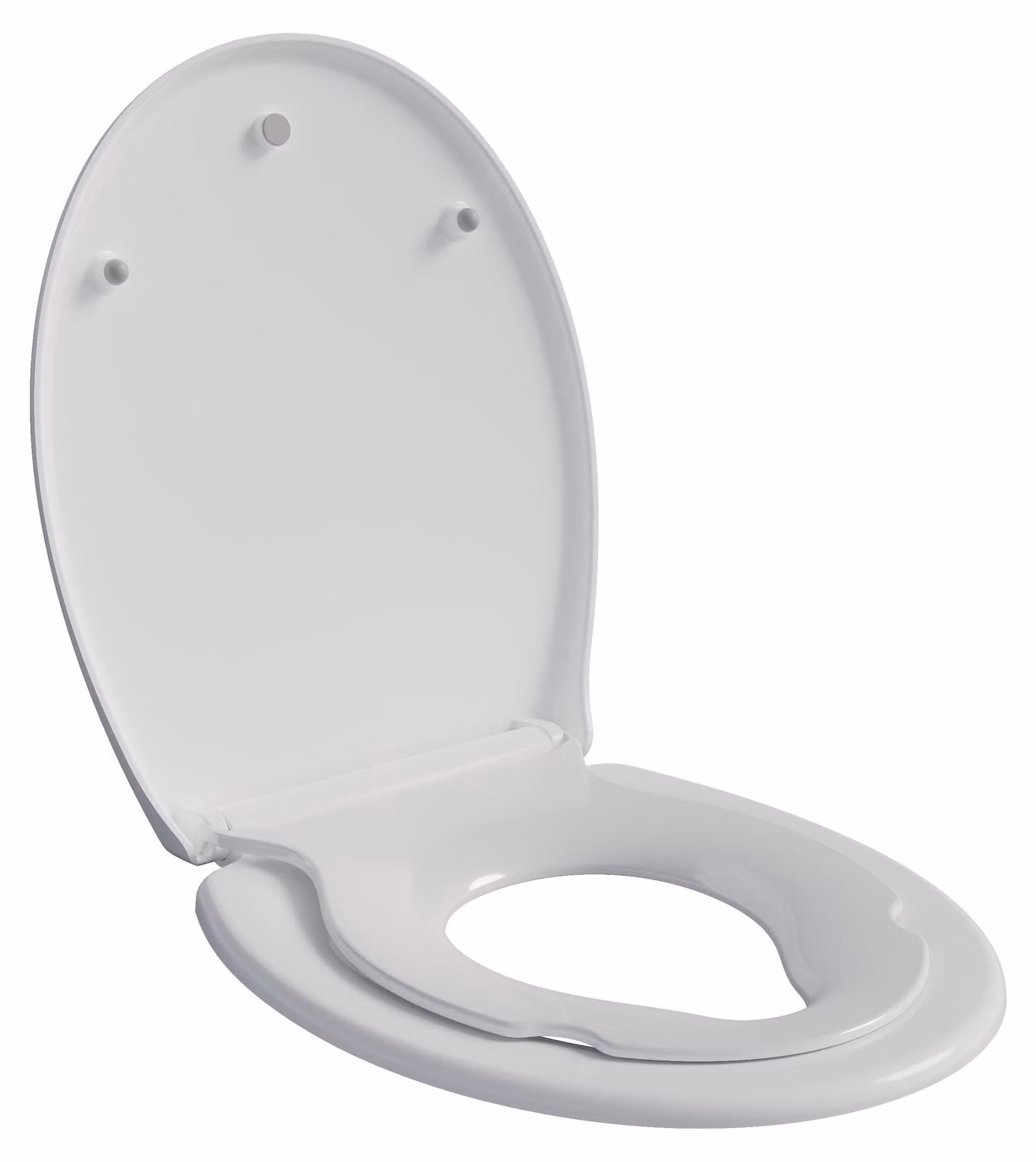BERNSTEIN Sedile WC ovale per famiglie U2006 con sedile per bambini integrato, chiusura ammortizzata e funzione di sgancio rapido, antibatterico, bianco