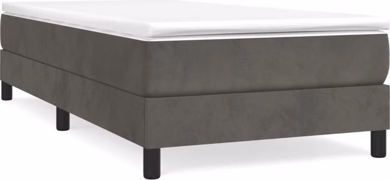 Giroletto a Molle con Materasso Grigio Scuro 80x200 cm Velluto