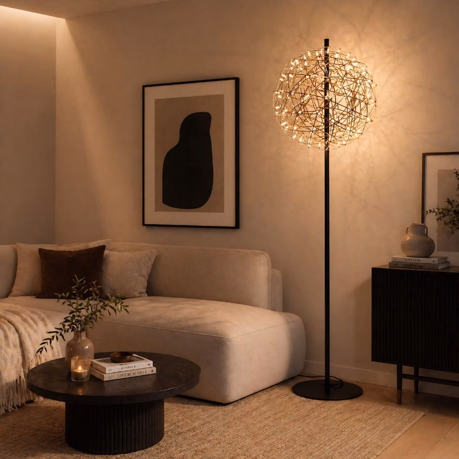 s.luce Atom Lampada da terra a LED in metallo con touch dimmer