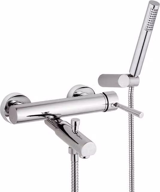 Rubinetto Miscelatore Monocomando Vasca Esterno Doccetta in Ottone Mariani Hermes Cromato