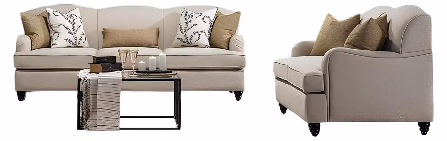 Stilvolles 2-teiliges Wohnzimmer-Set: 3-Sitzer und Zweisitzer