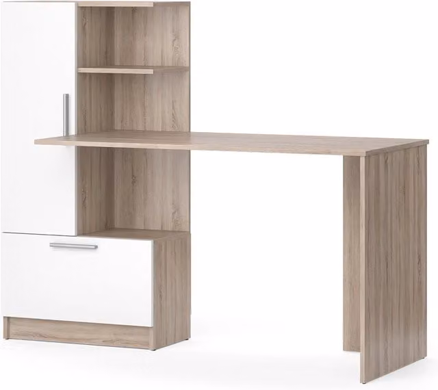 Scrivania con ripiani Tomy Sonoma/Bianco 150 x 59 cm Vicco