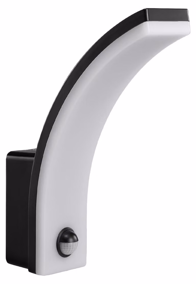 Lampada da parete a LED con sensore di movimento, 20 W, 2000 lumen, grado di protezione IP65, colore nero