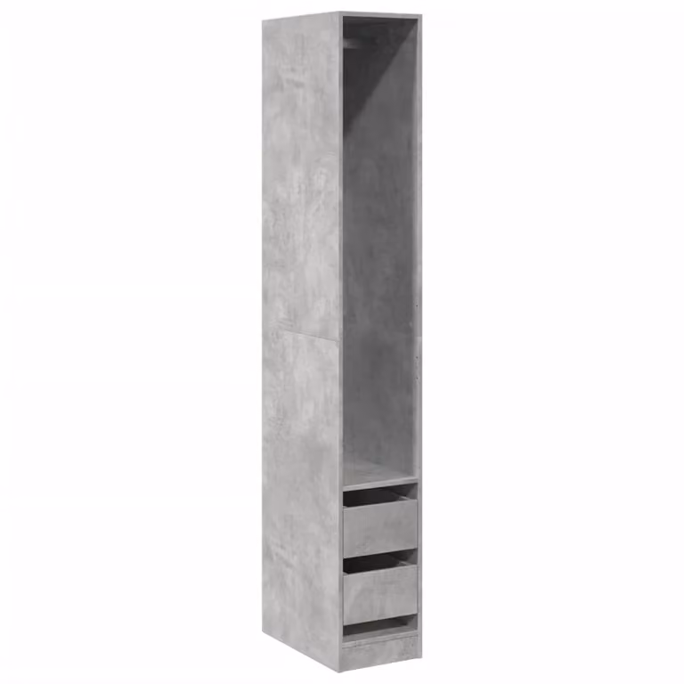 Armadio Grigio Cemento 30x50x200 cm in Legno Multistrato